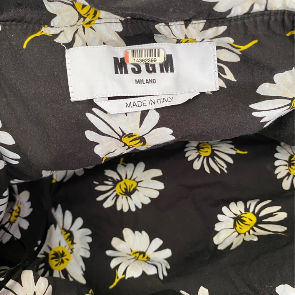 MSGM Tuta jumpsuit floral black strapless wide leg - Thumbnail 3