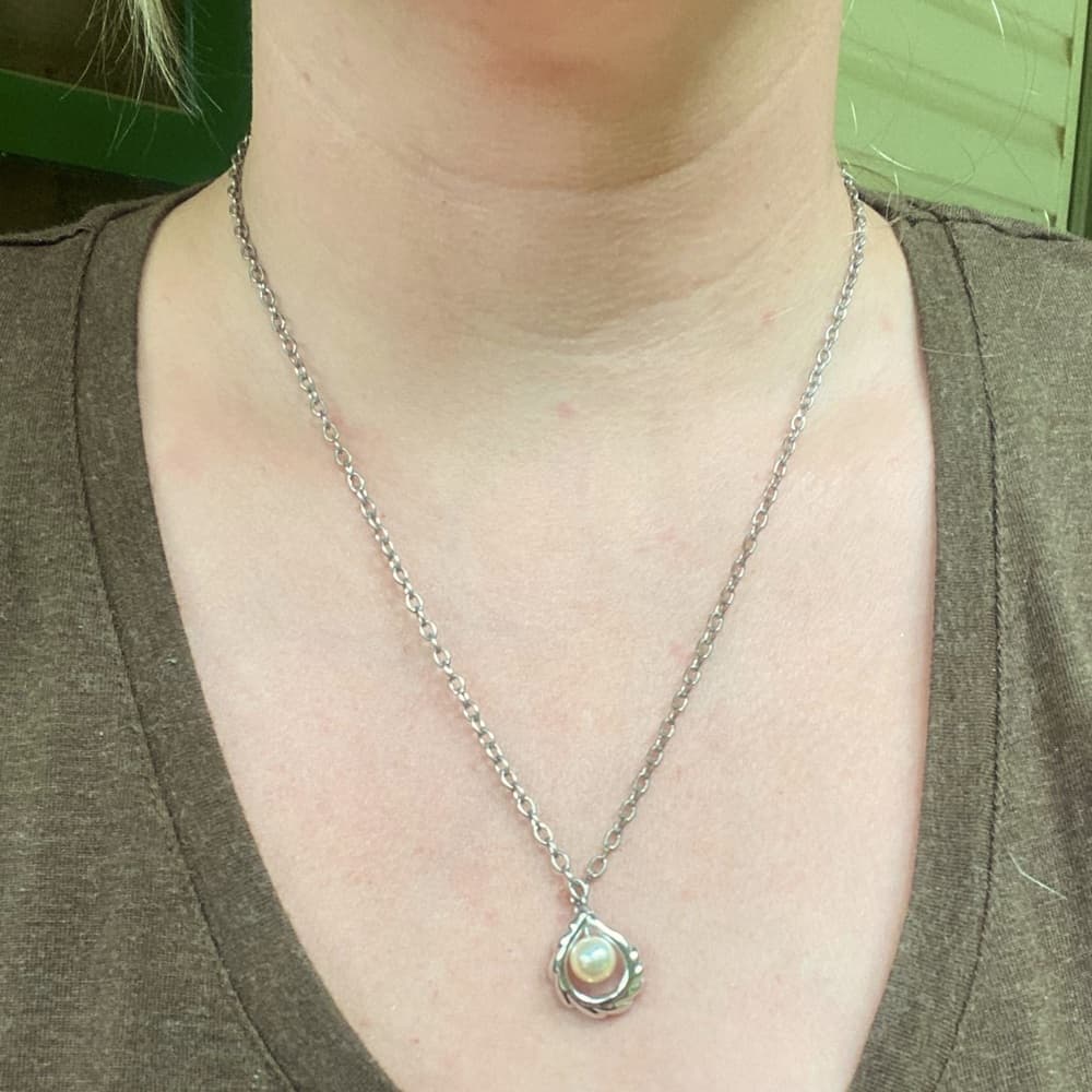 Tasaki Akoya pearl pendant silver necklace