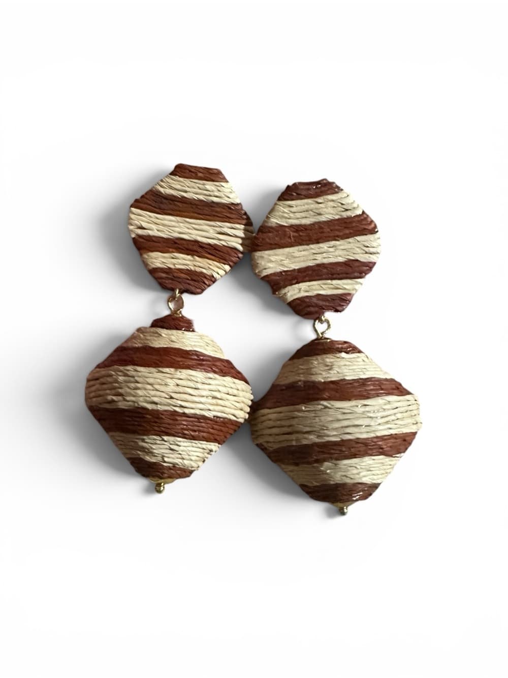 NWT Tuckernuck Raffia stripe lantern earrings - Thumbnail 4