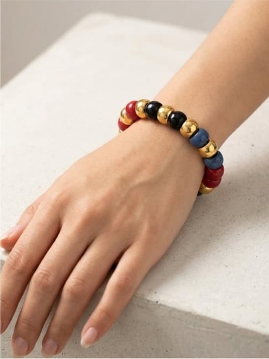 NWT Tuckernuck Claret beaded Bradley bracelet nautical - Thumbnail 4