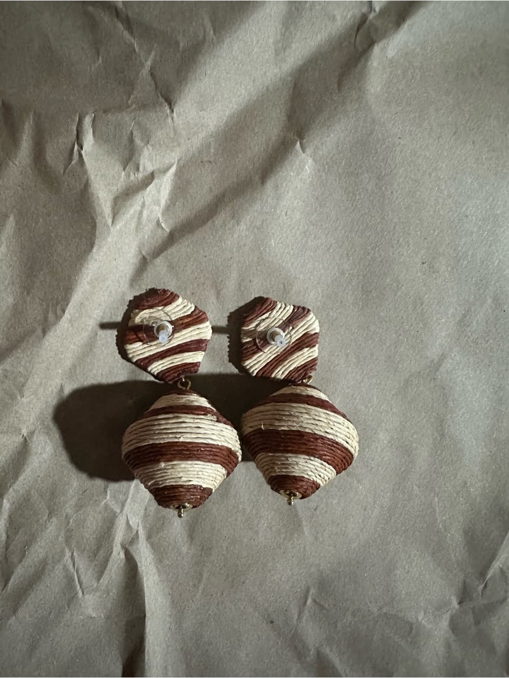 NWT Tuckernuck Raffia stripe lantern earrings - Thumbnail 2