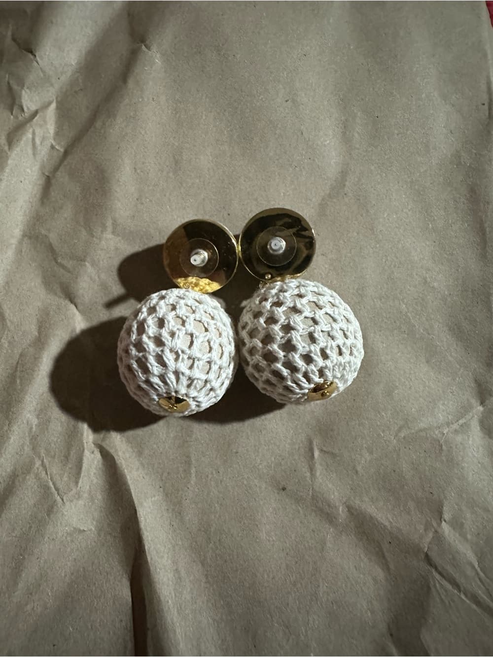 NWT Tuckernuck cream netting lantern earrings - Thumbnail 3
