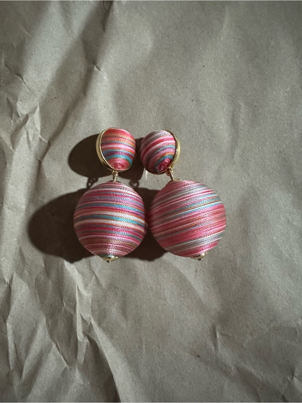NWT Tuckernuck striped pink lantern earrings