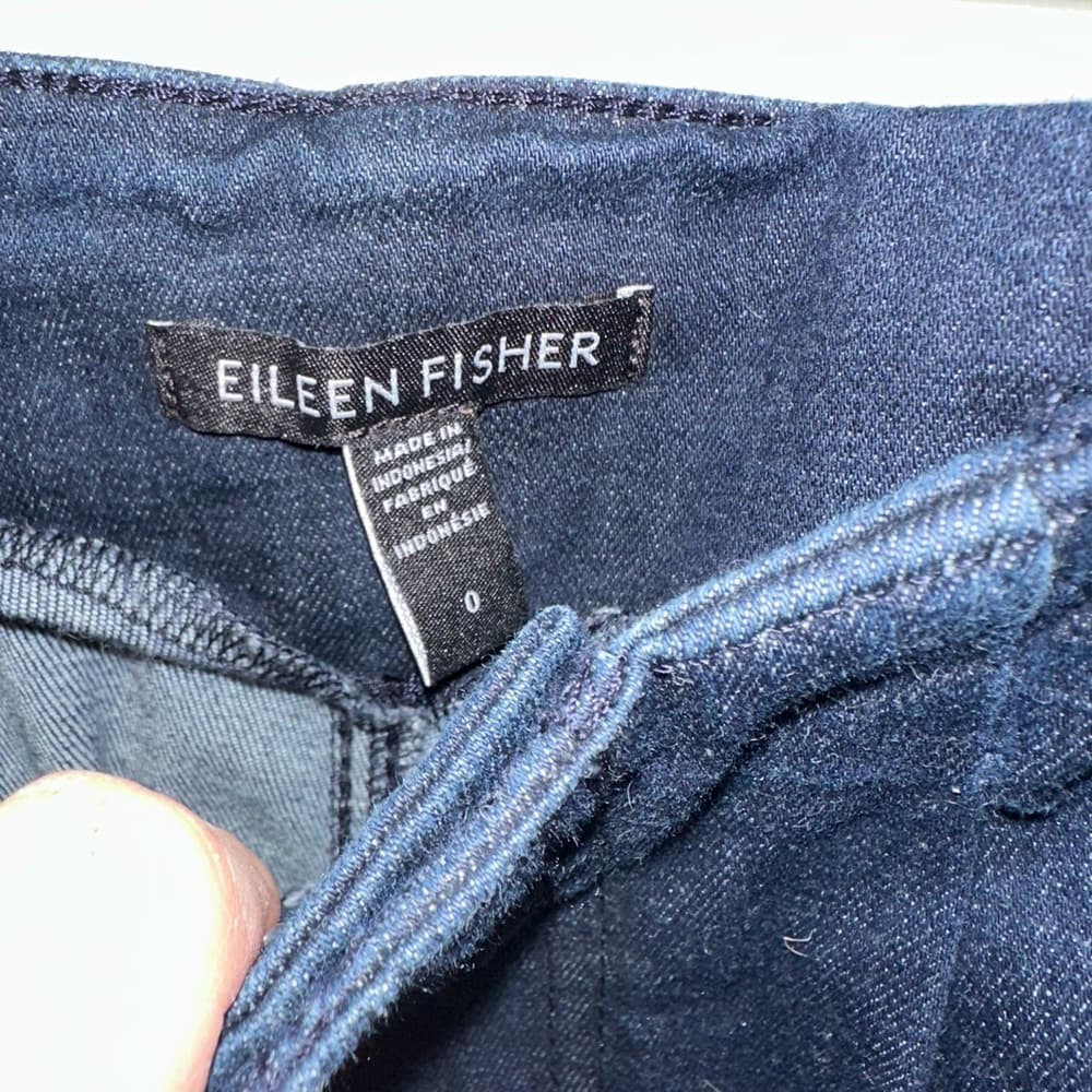 Eileen Fisher Organic Cotton Stretch Tapered pants utility blue - Thumbnail 2
