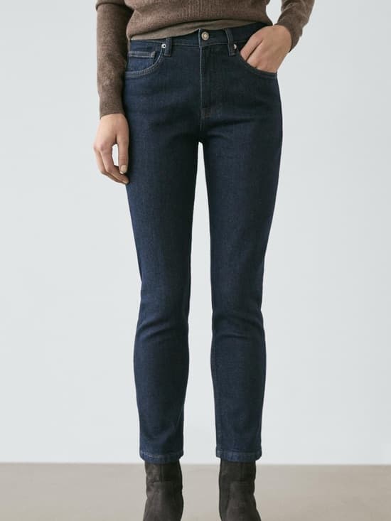 Massimo Dutti straight leg jeans dark wash - Thumbnail 7