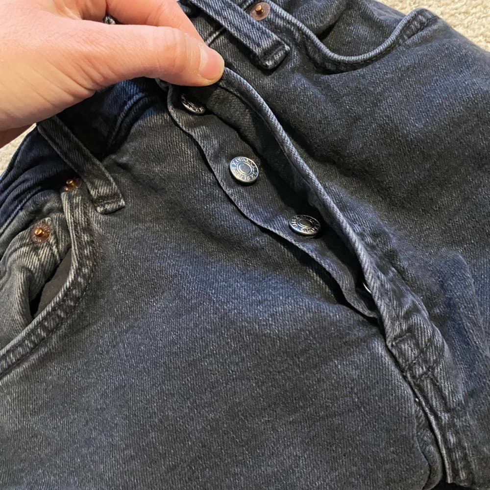 Redone high rise stove pipe jeans faded black 85 - Thumbnail 2