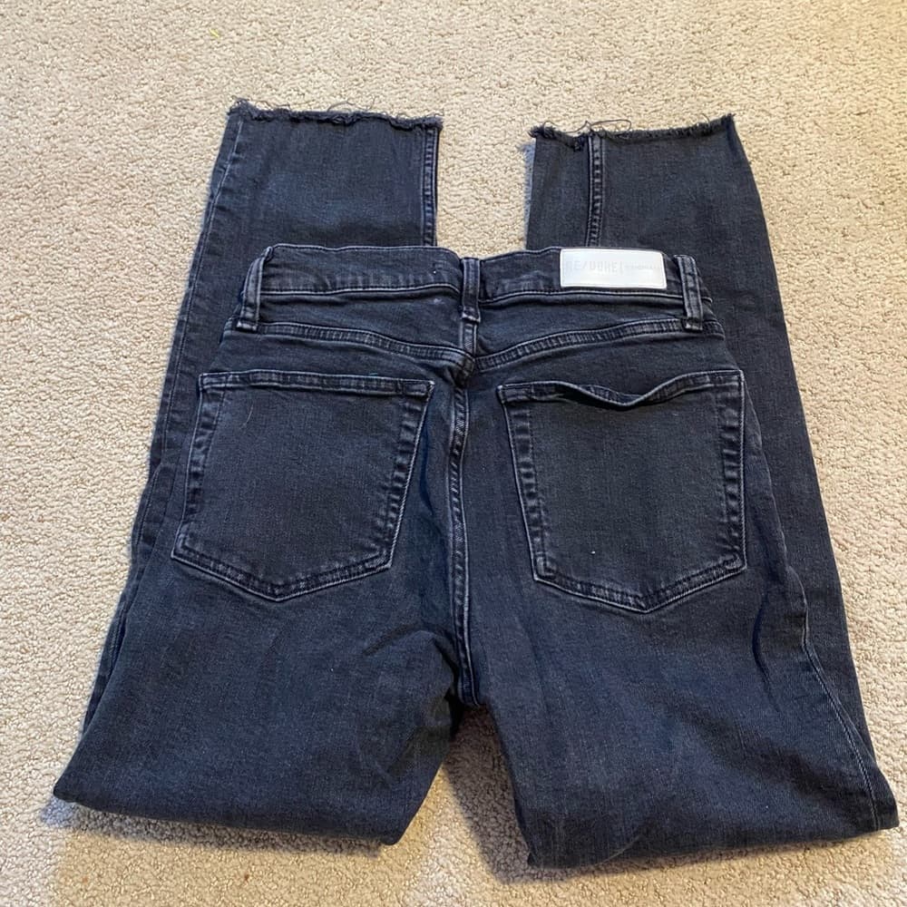 Redone high rise stove pipe jeans faded black 85 - Thumbnail 5