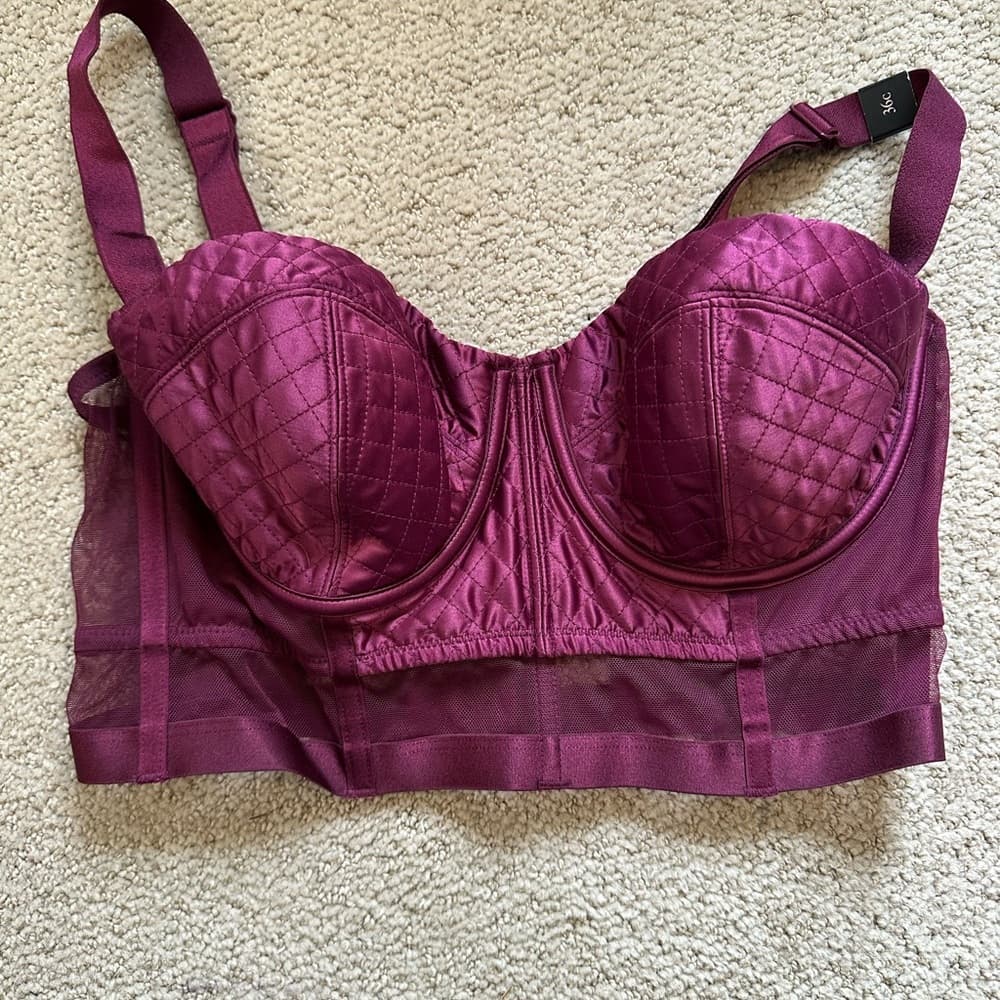 NWT Victoria’s Secret balconette long line bra burgundy - Thumbnail 2
