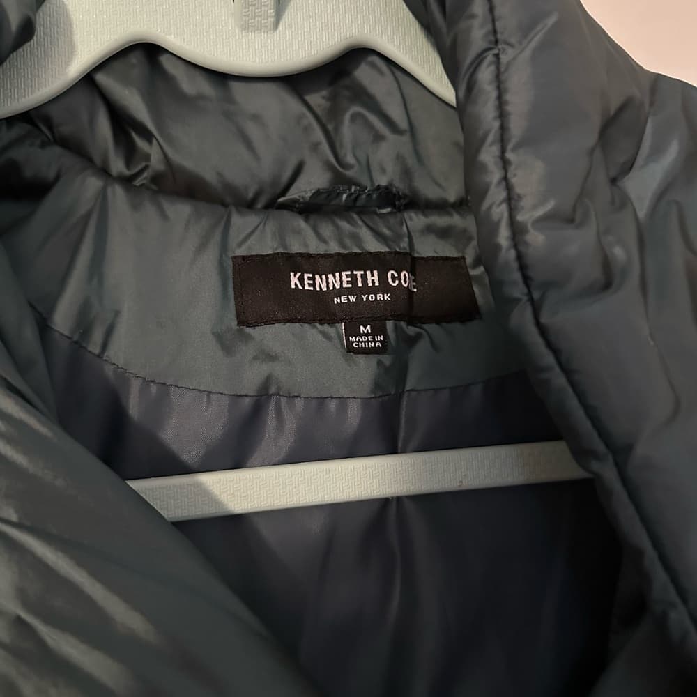 Kenneth Cole down filled long puffer jacket teal - Thumbnail 2