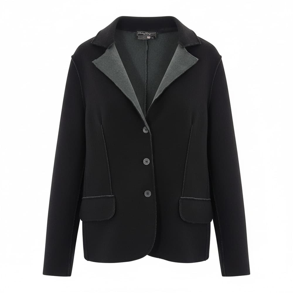 Salvatore Ferragamo wool button up jacket black - Thumbnail 4