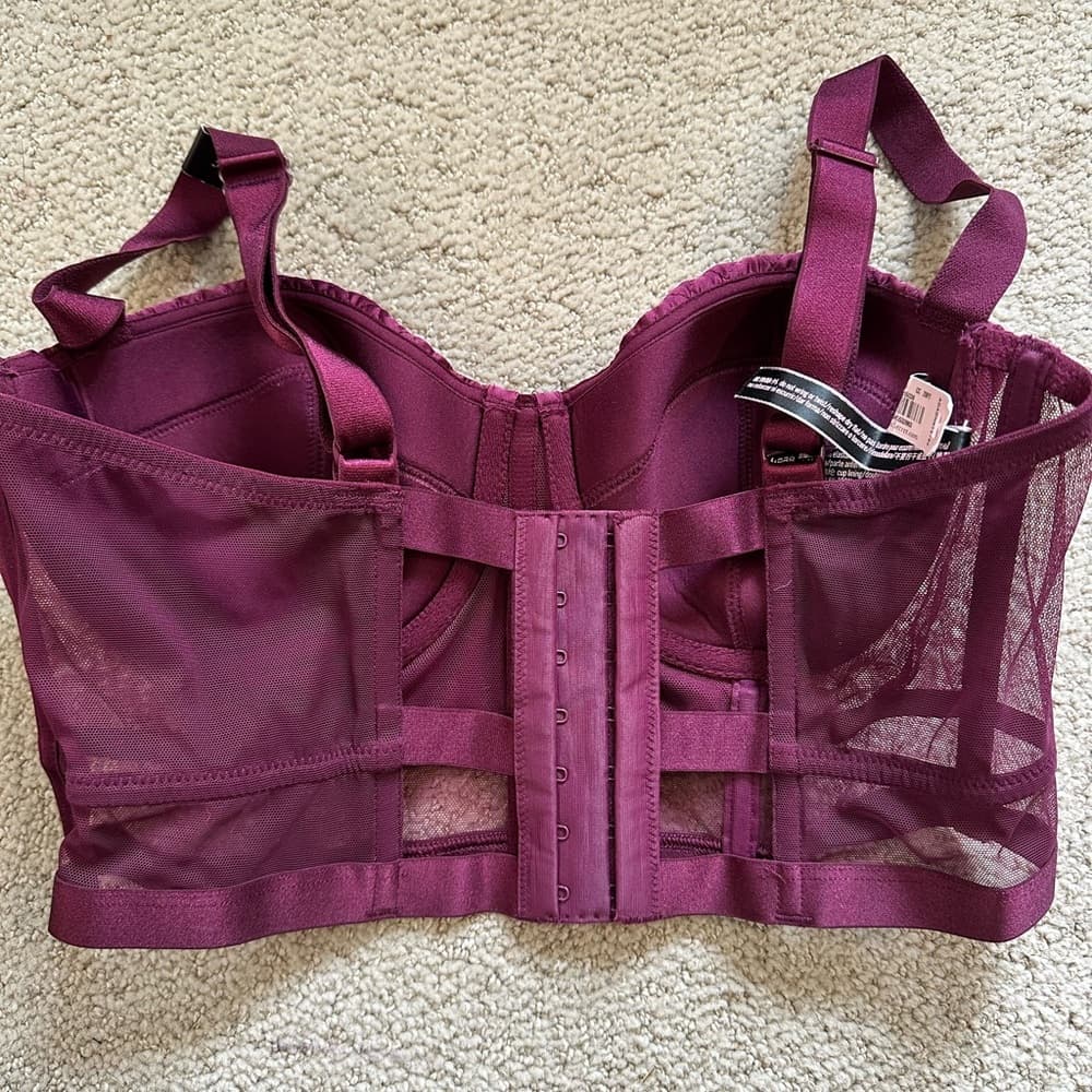NWT Victoria’s Secret balconette long line bra burgundy - Thumbnail 3