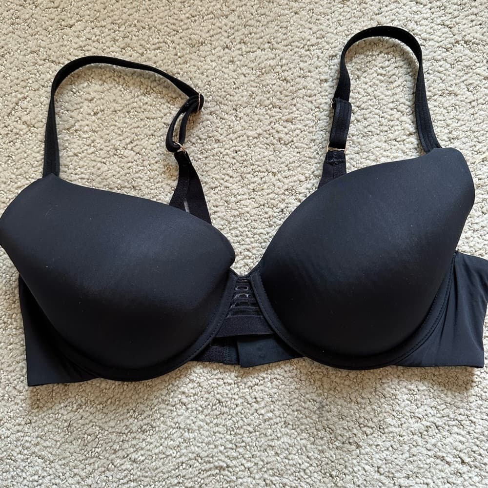 Le Mystere back smoother second skin underwire bra black 34D - Thumbnail 2
