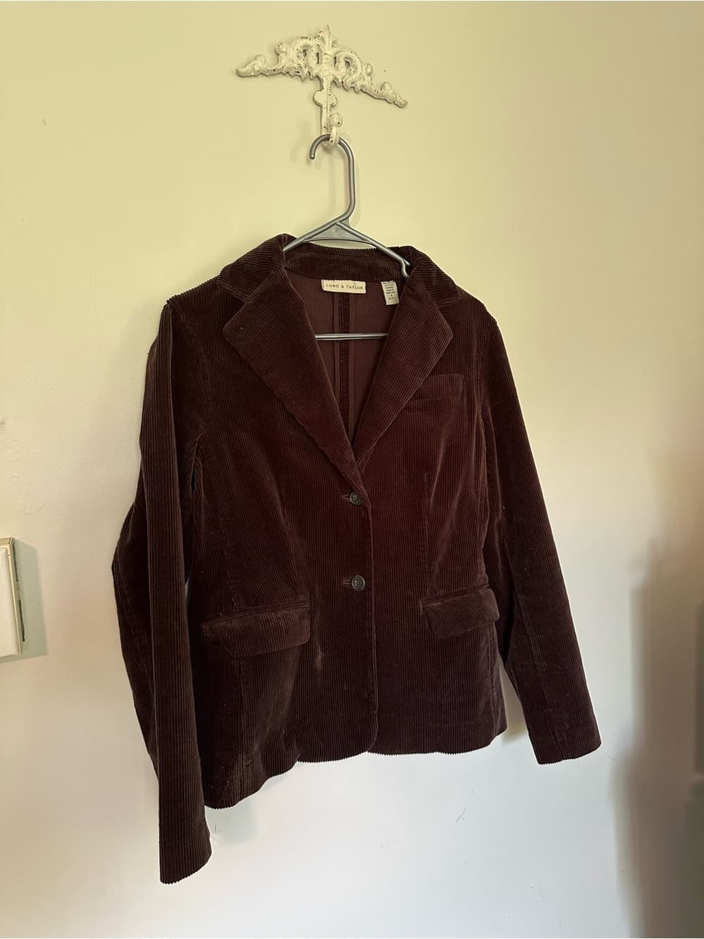 Vintage Y2K Lord and Taylor corduroy blazer jacket brown