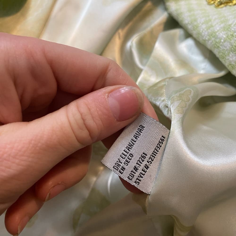 Y2K vintage Mint Green Tweed silk Blazer gold buttons - Thumbnail 10