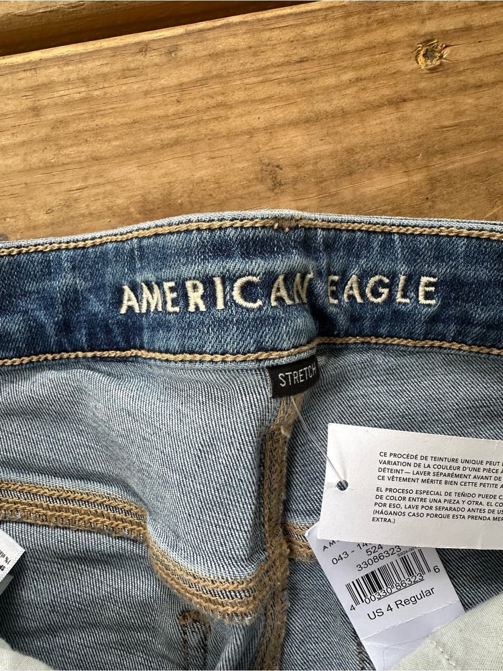 NWT American Eagle super hi rise flare jeans cool hand blue 4 - Thumbnail 3
