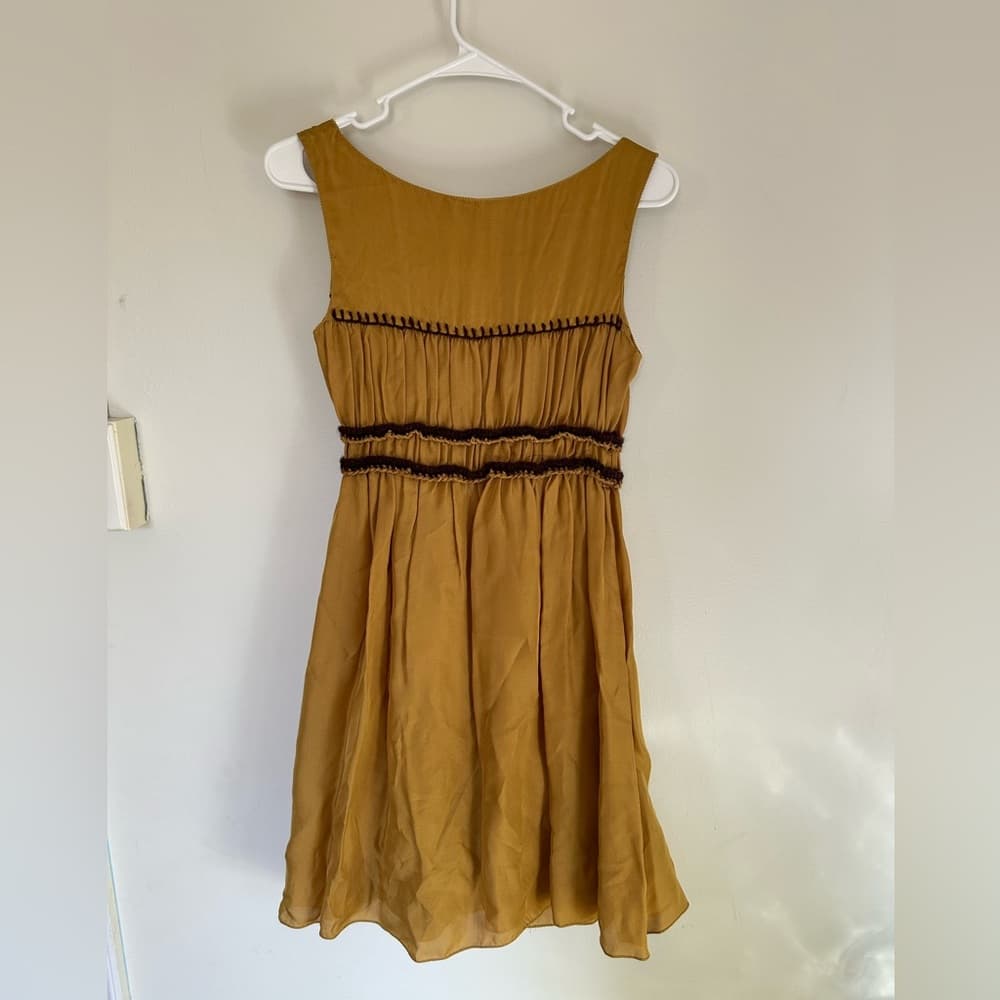 Vintage Max Studio silk blend peasant babydoll dress xs - Thumbnail 3