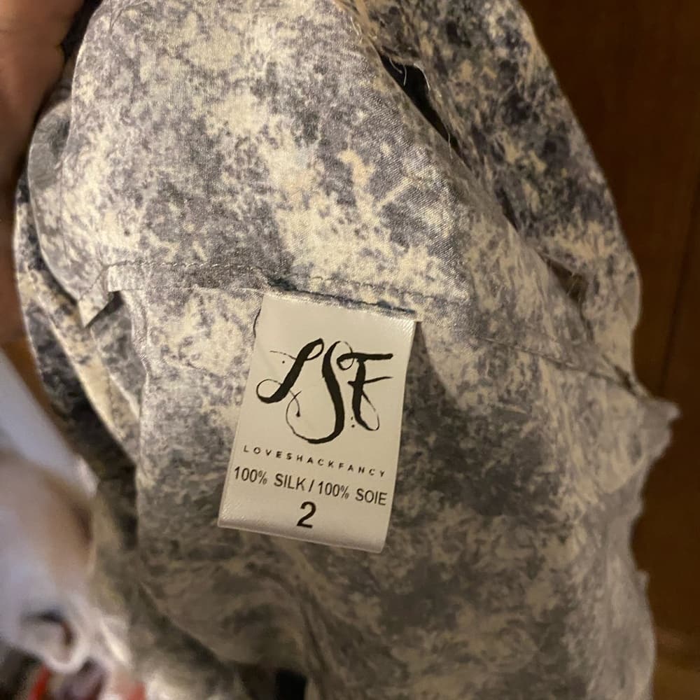 LoveShackFancy 100% silk dress grey 2 - Thumbnail 3