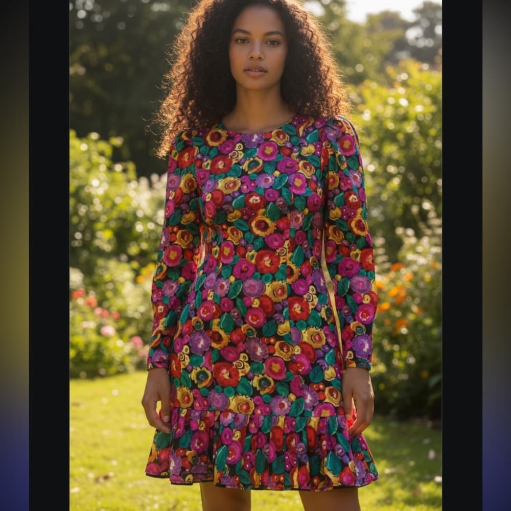 Vintage silk Maggie London dress floral - Thumbnail 4