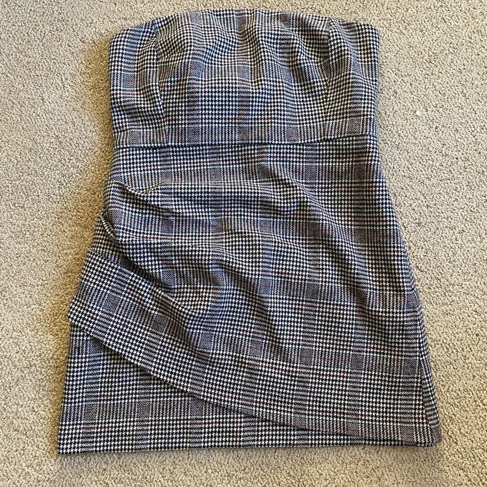 NWT House of Harlow Revolve wool houndstooth mini dress - Thumbnail 2