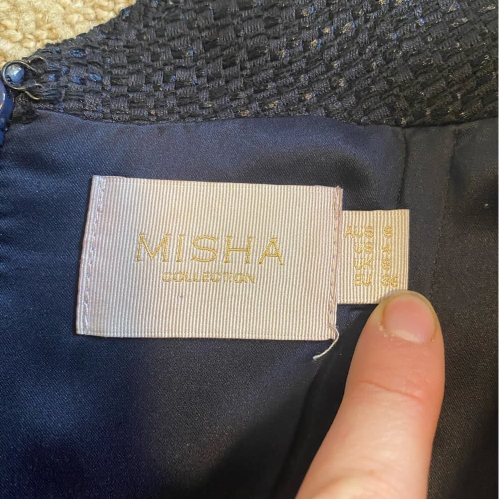 Misha Revolve Dahlia tweed dress navy - Thumbnail 2