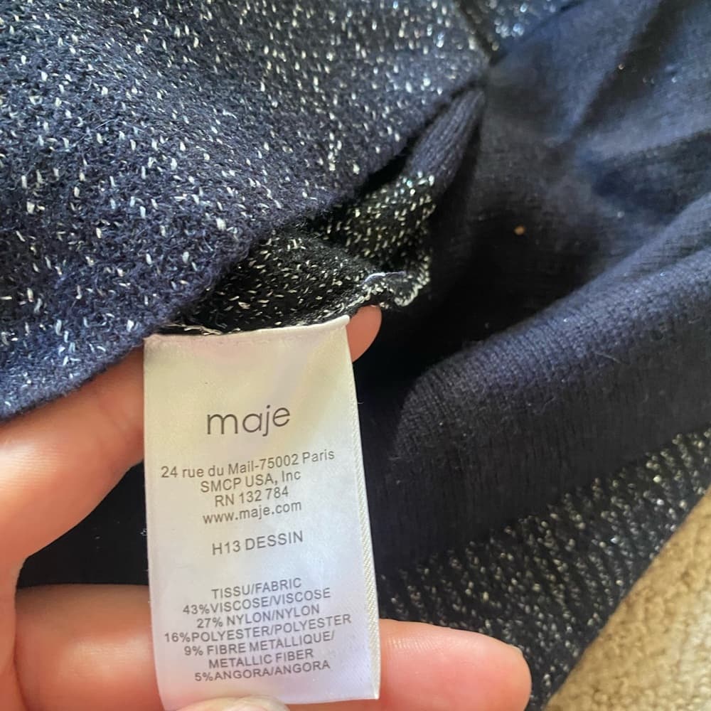 Maje Navy Sweater dress - Thumbnail 3