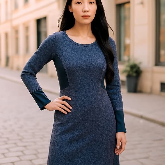 Maje Navy Sweater dress - Thumbnail 7