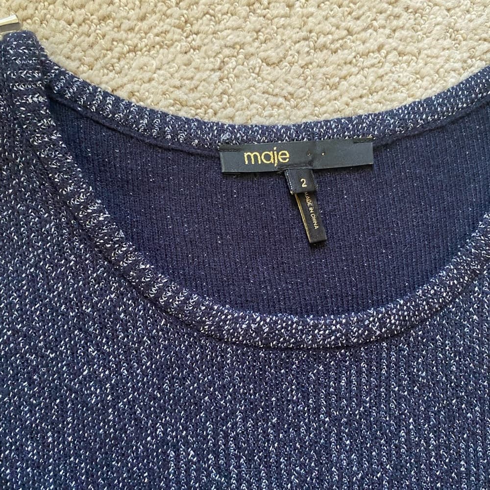 Maje Navy Sweater dress - Thumbnail 2