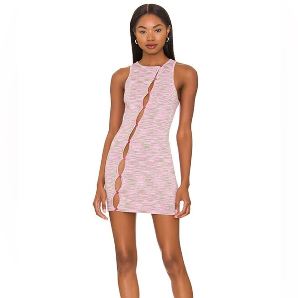 NWT Superdown Zariah Dress pink multi small - Thumbnail 5