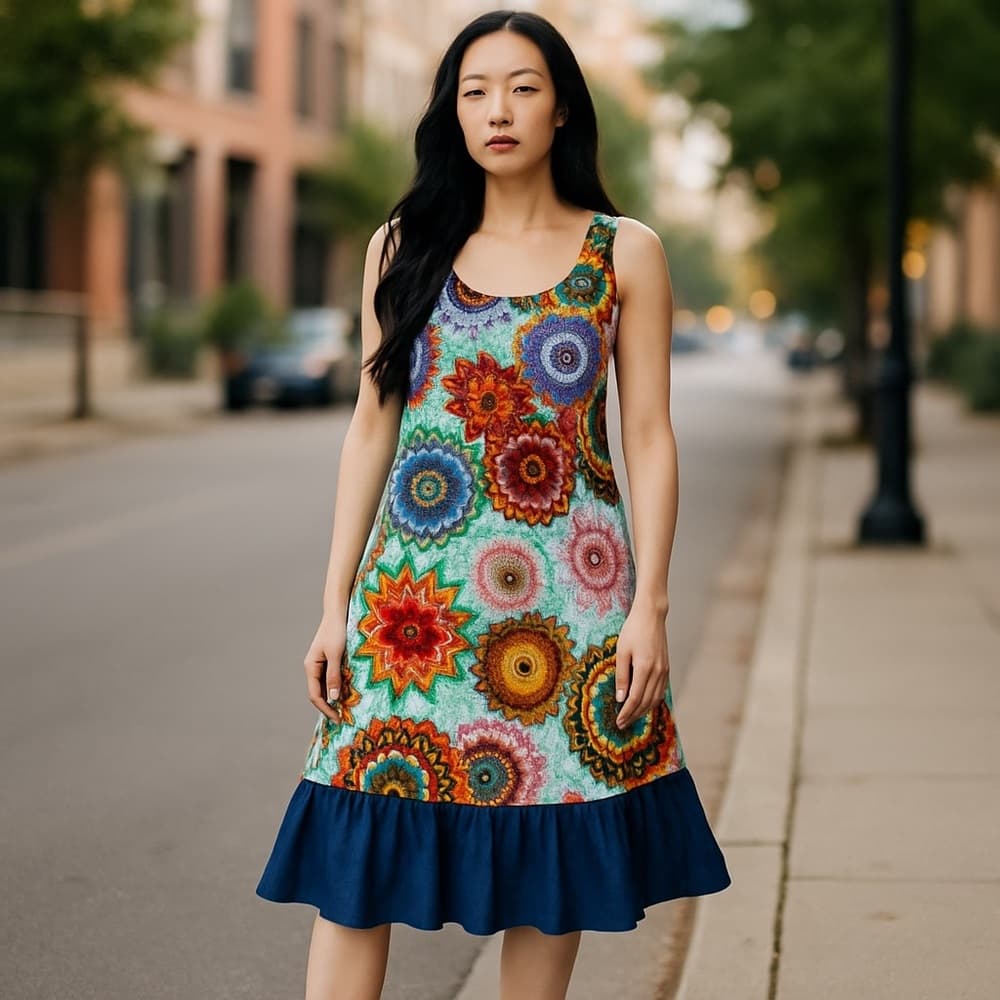 Vintage Vivienne Tam bright mandala dress - Thumbnail 5
