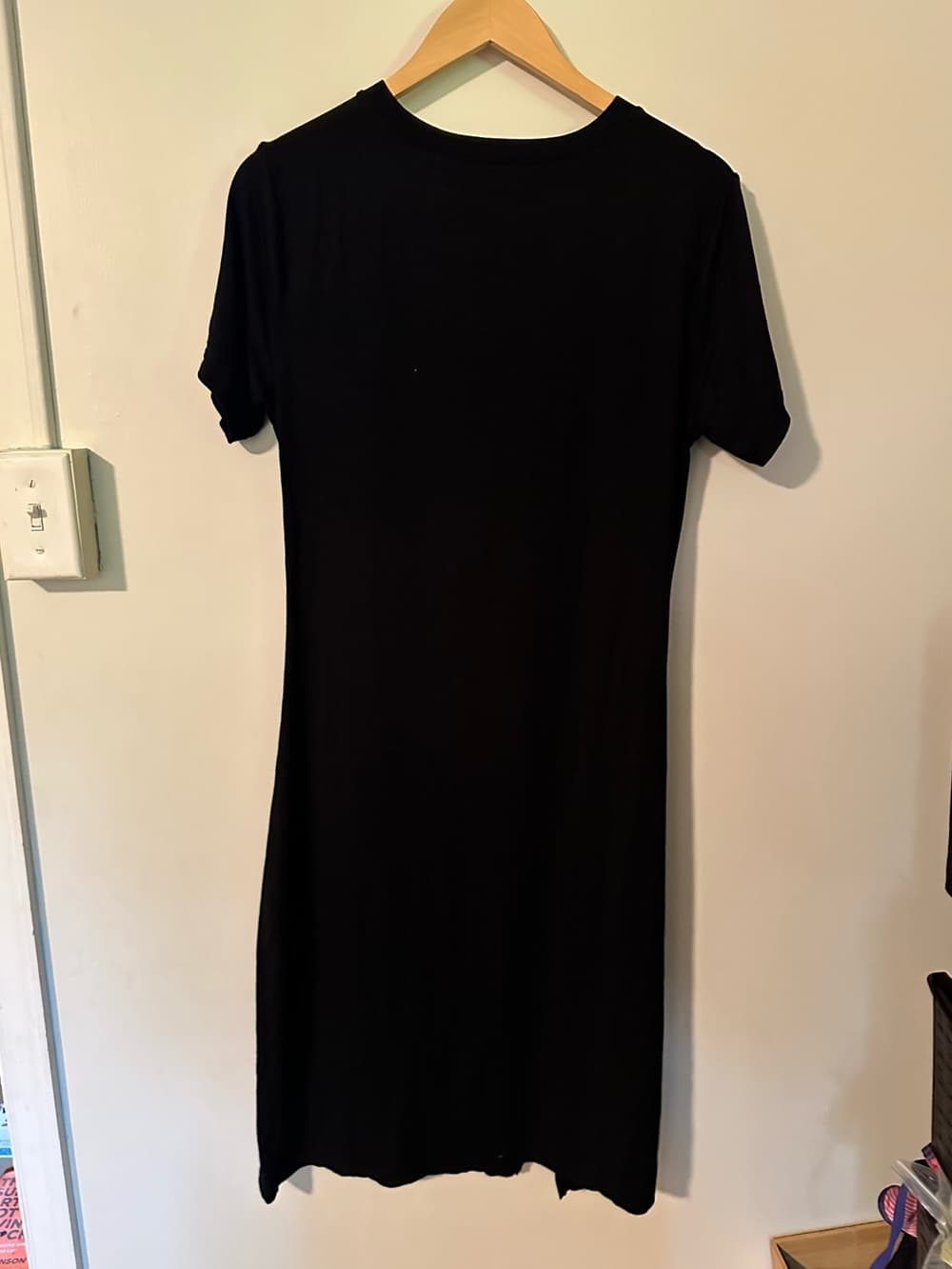 NWOT Halara Short Sleeve Ruched Bodycon Midi Work Dress black extra large - Thumbnail 5