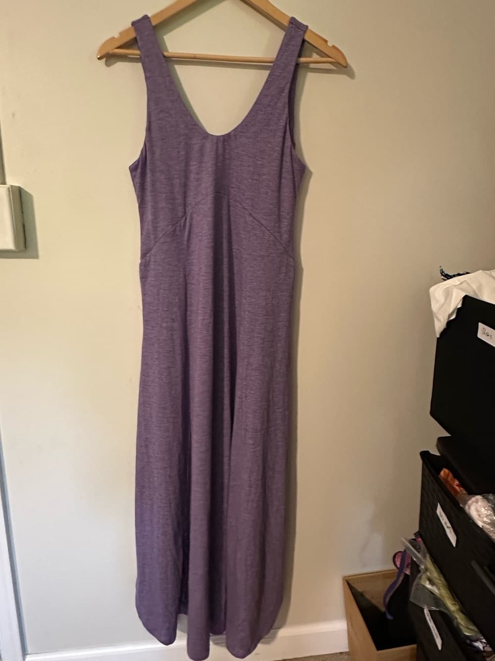 NWOT Halara Halara Women's U Neck Flowy Maxi Casual Tank Dress purple - Thumbnail 4