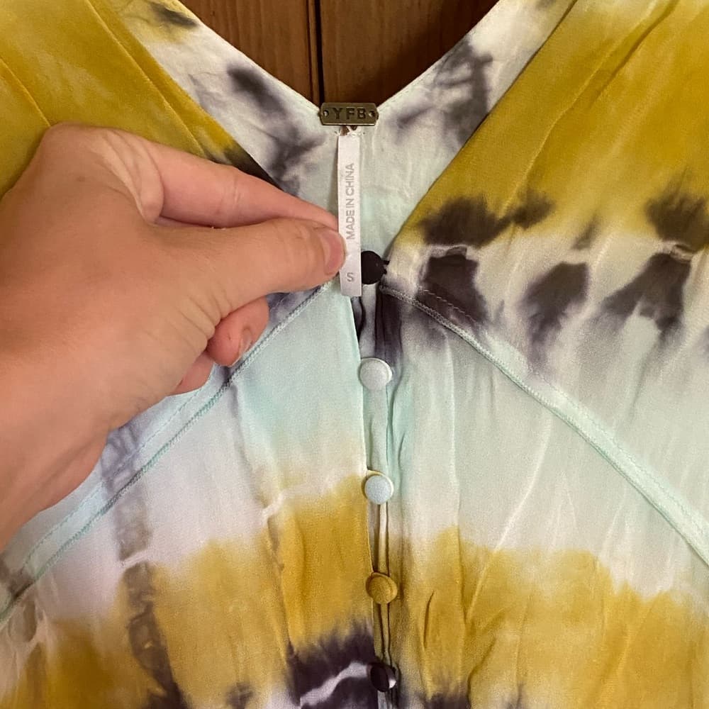 Young Fabulous and Broke Raquel tie dye maxi dress Olive Harmony Wash - Thumbnail 3