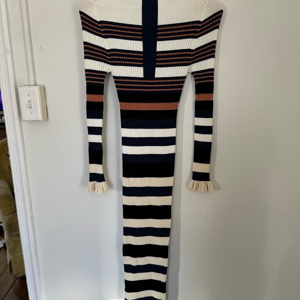Opening Ceremony long sleeve striped midi dress Harvest white - Thumbnail 6