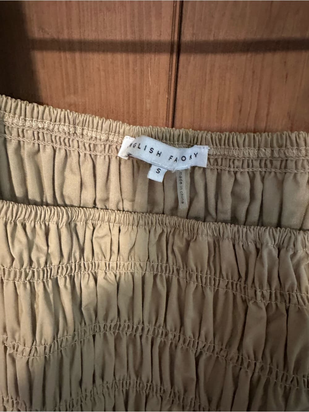 English Factory scallop detail midi dress tan small - Thumbnail 3
