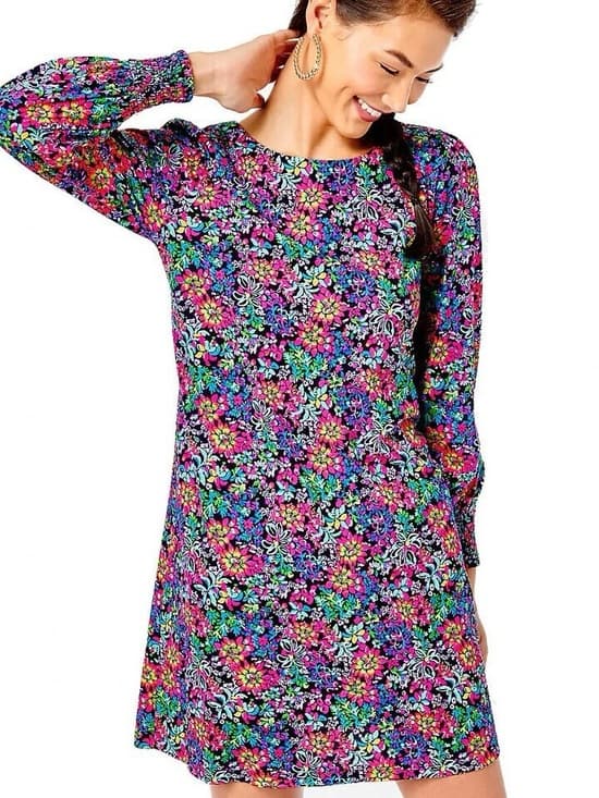 Lilly Pulitzer Diann Long Sleeve Mini Dress feeling fintastic medium - Thumbnail 4