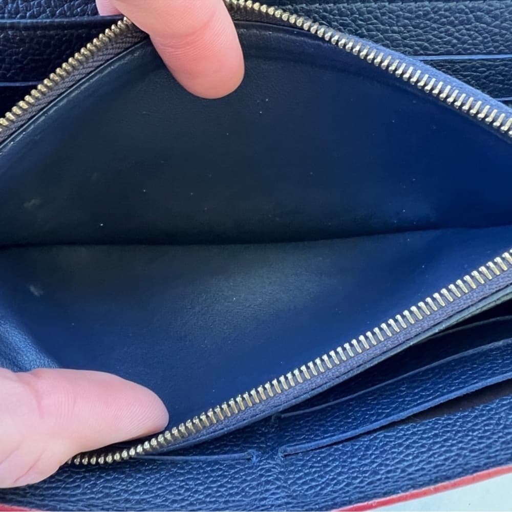 Authentic Louis Vuitton Empreinte Sarah Wallet navy red gold - Thumbnail 6