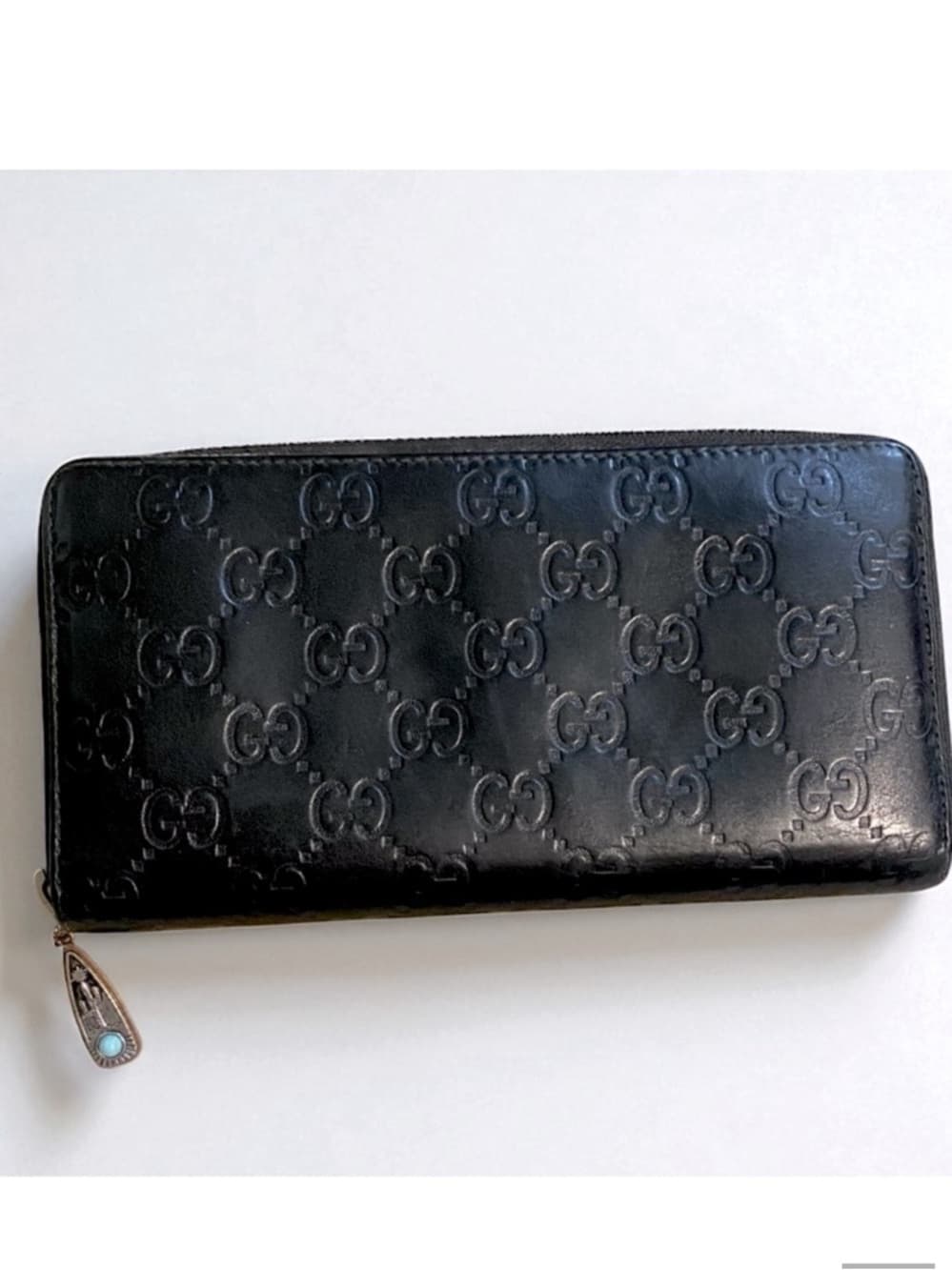 Gucci Guccissima GG logo leather Zippy long wallet black silver - Thumbnail 10
