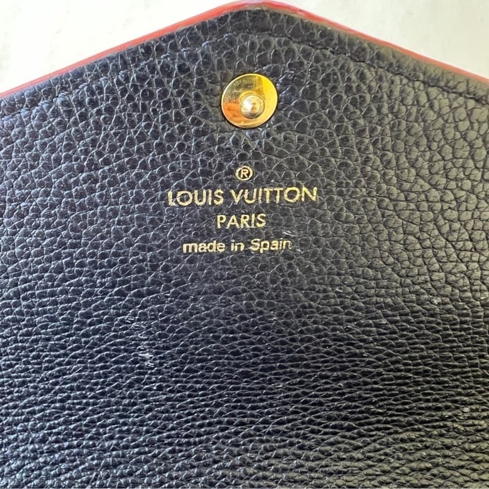 Authentic Louis Vuitton Empreinte Sarah Wallet navy red gold - Thumbnail 4