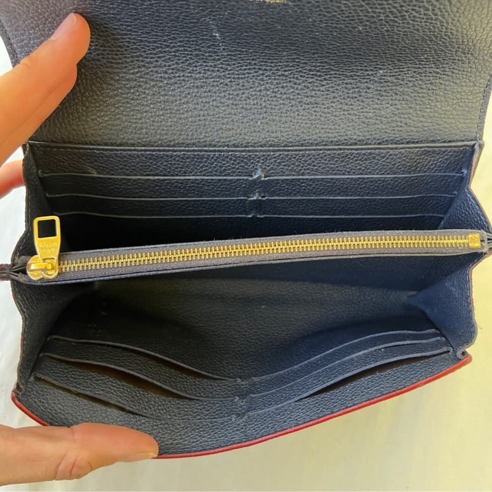 Authentic Louis Vuitton Empreinte Sarah Wallet navy red gold - Thumbnail 5