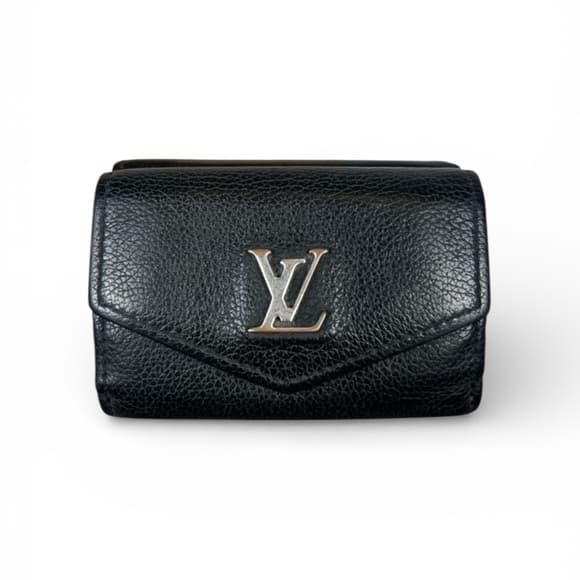 Authentic Louis Vuitton Mini Lock wallet black leather silver - Thumbnail 11