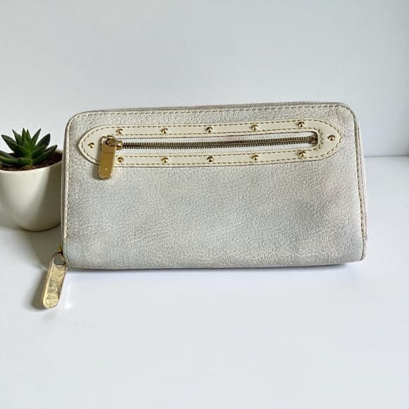 Louis Vuitton Suhali leather long zippy wallet off white gold - Thumbnail 13
