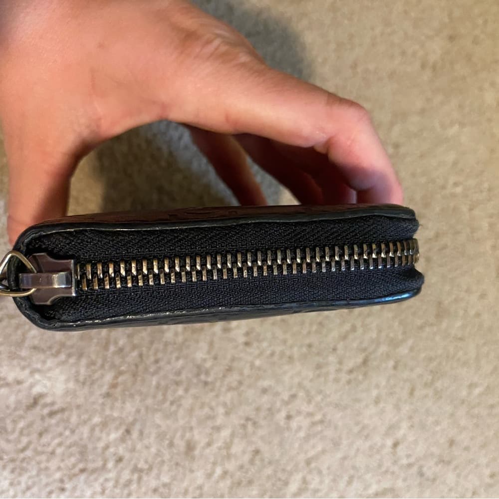 Gucci Guccissima GG logo leather Zippy long wallet black silver - Thumbnail 3