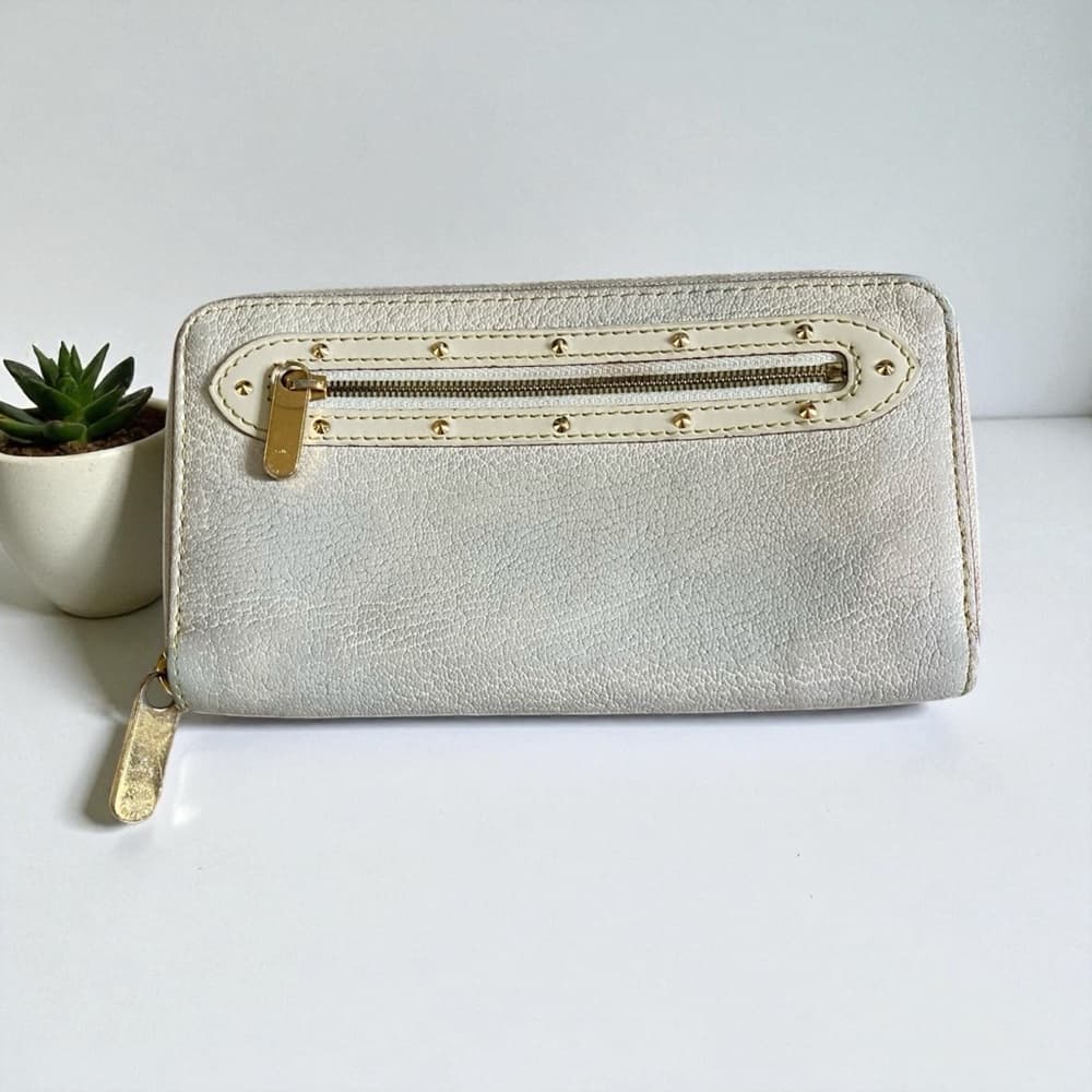 Louis Vuitton Suhali leather long zippy wallet off white gold - Thumbnail 12