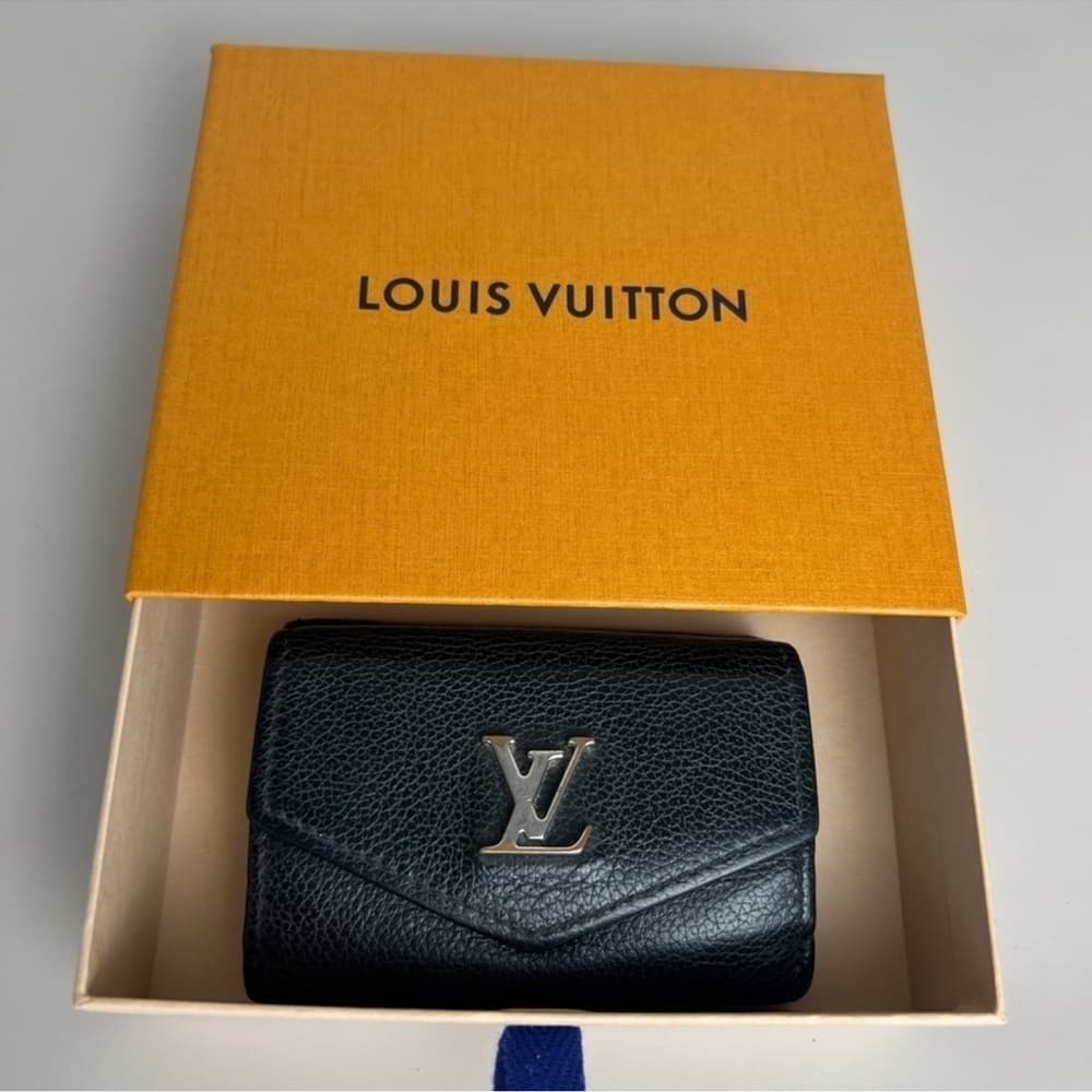 Authentic Louis Vuitton Mini Lock wallet black leather silver - Thumbnail 3