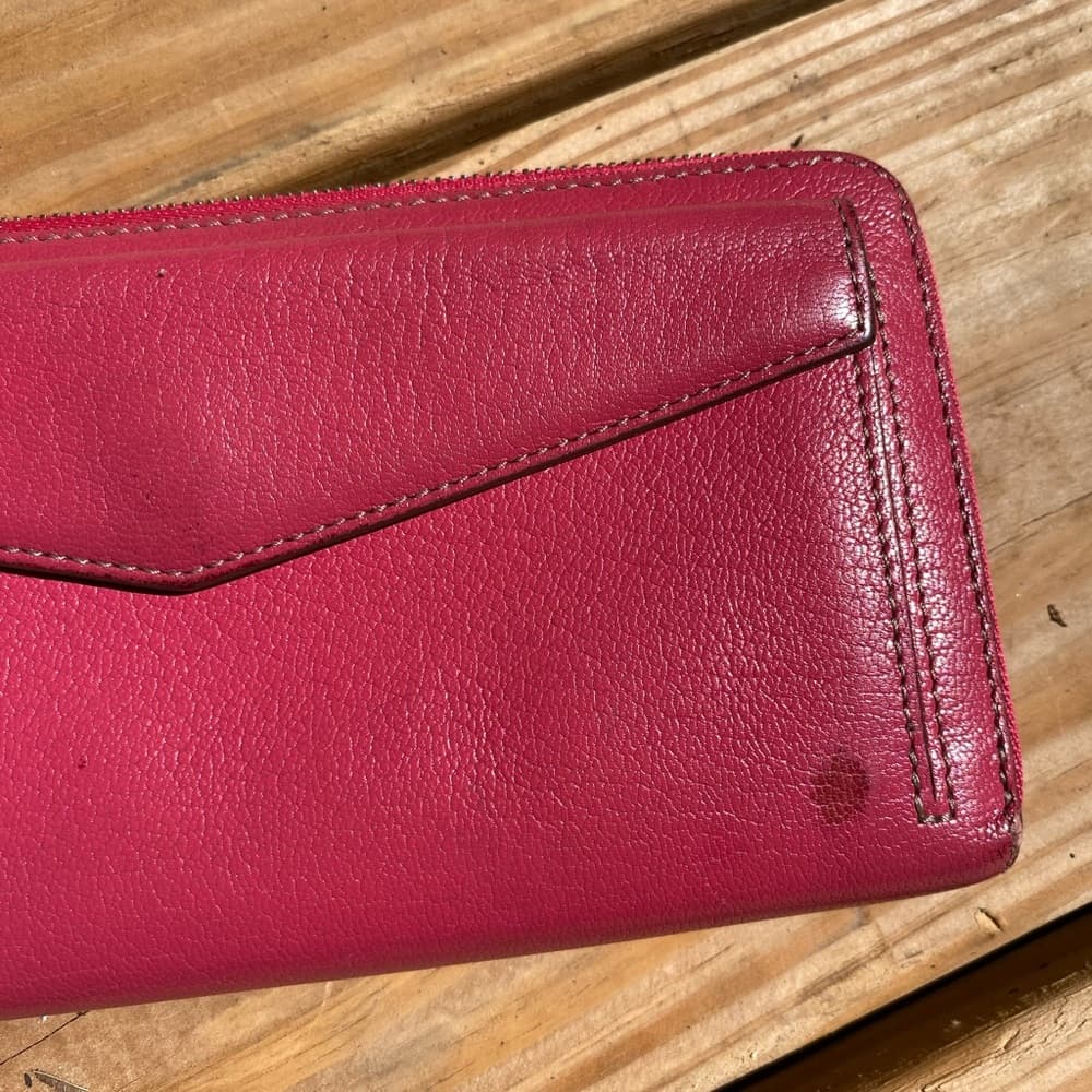 Cartier zip around long wallet red silver leather - Thumbnail 5