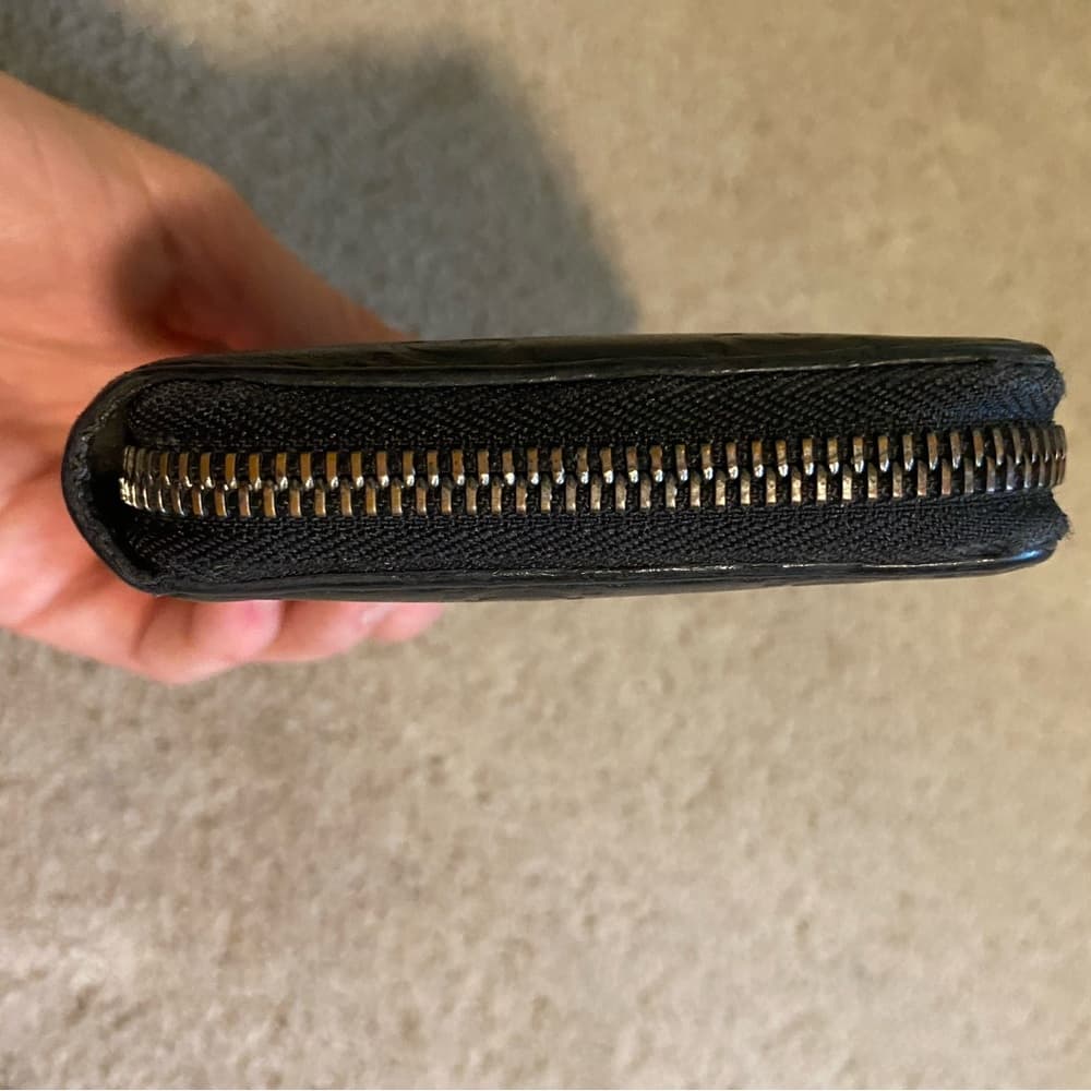 Gucci Guccissima GG logo leather Zippy long wallet black silver - Thumbnail 5