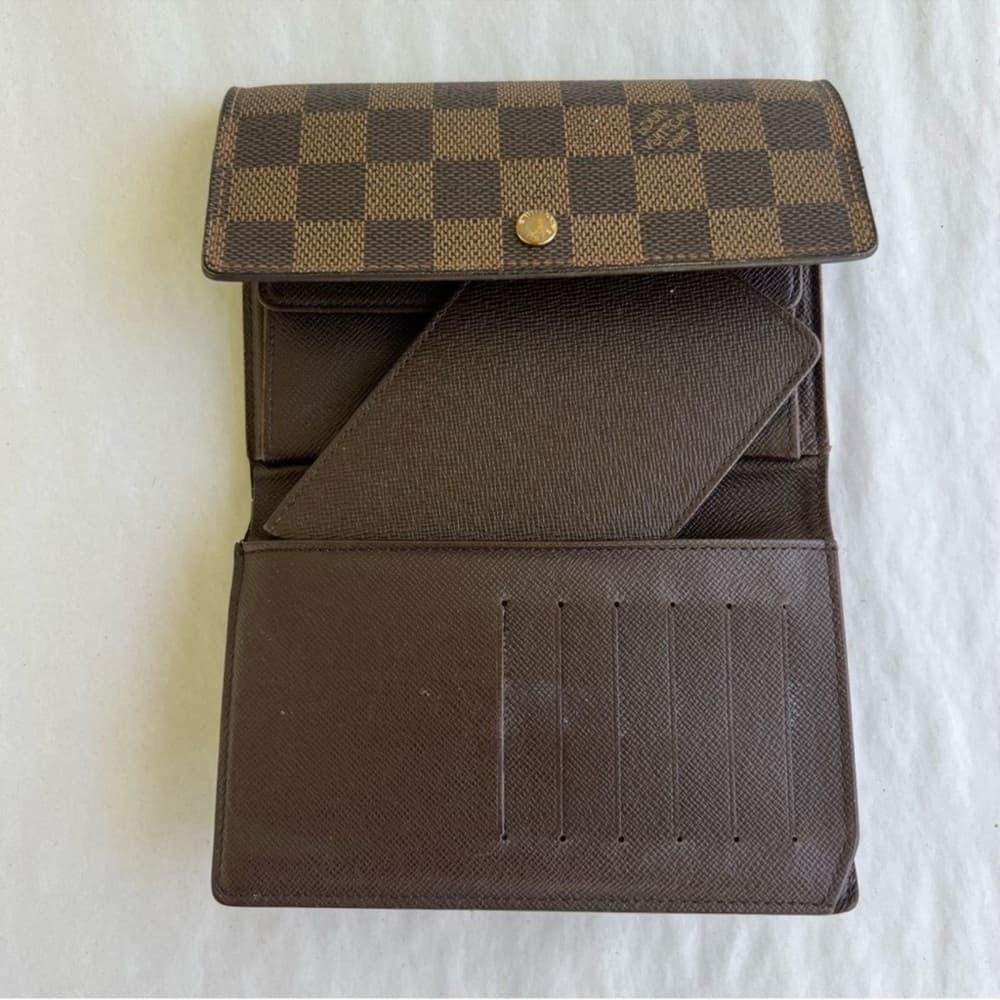 Authentic Damier Ebene Porte Tresor Etui Papiers Wallet - Thumbnail 12