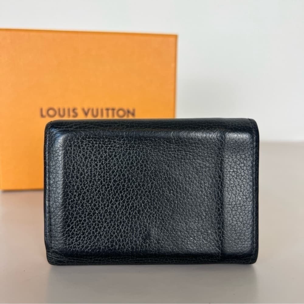 Authentic Louis Vuitton Mini Lock wallet black leather silver - Thumbnail 2