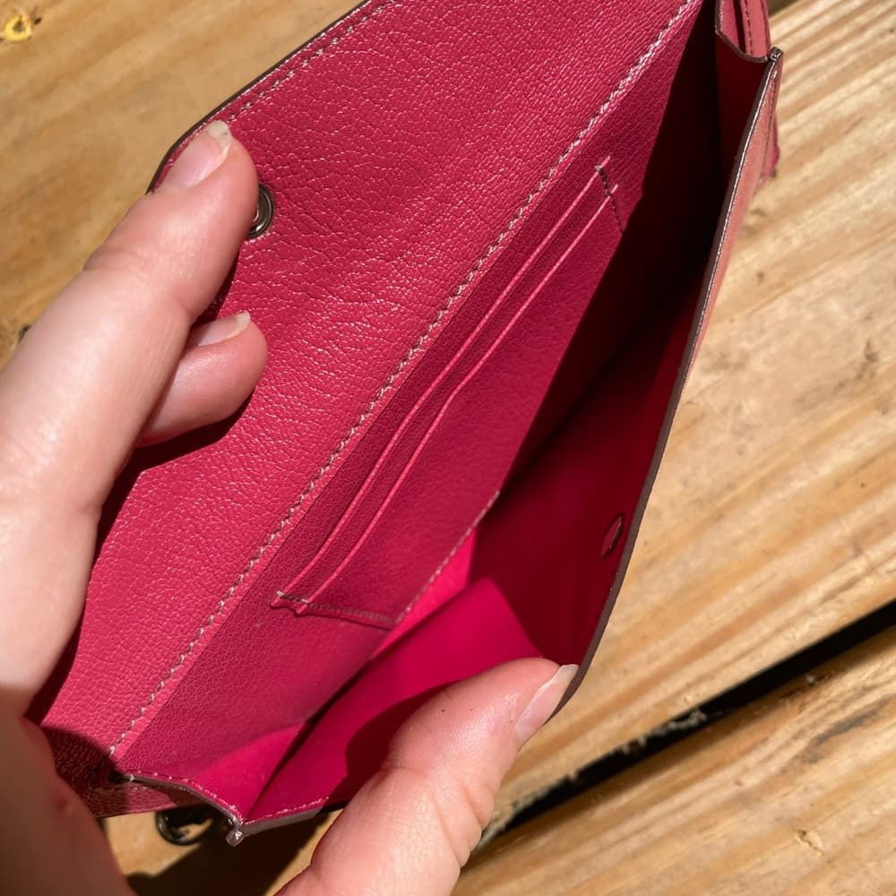 Cartier zip around long wallet red silver leather - Thumbnail 10