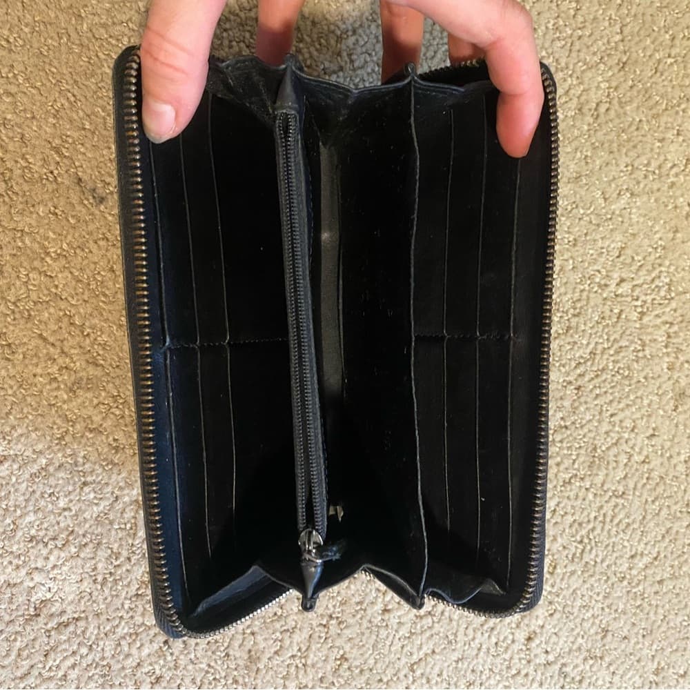 Gucci Guccissima GG logo leather Zippy long wallet black silver - Thumbnail 6